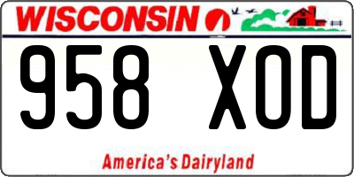 WI license plate 958XOD