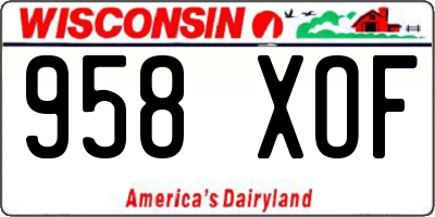 WI license plate 958XOF