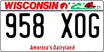 WI license plate 958XOG