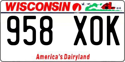 WI license plate 958XOK