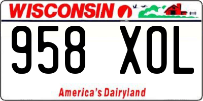 WI license plate 958XOL