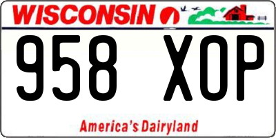 WI license plate 958XOP