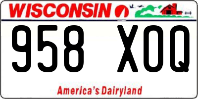 WI license plate 958XOQ