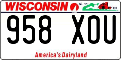 WI license plate 958XOU
