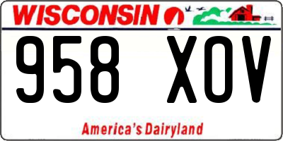 WI license plate 958XOV