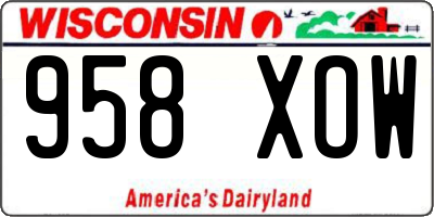 WI license plate 958XOW