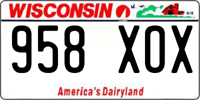 WI license plate 958XOX