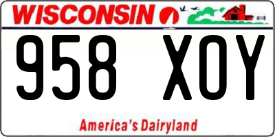 WI license plate 958XOY