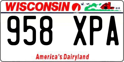 WI license plate 958XPA