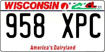 WI license plate 958XPC