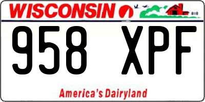 WI license plate 958XPF