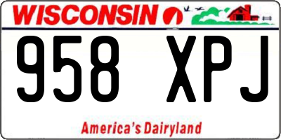WI license plate 958XPJ