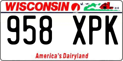 WI license plate 958XPK
