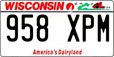 WI license plate 958XPM
