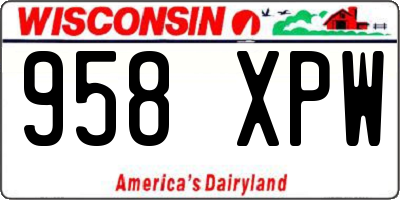 WI license plate 958XPW