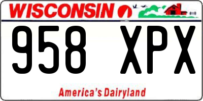 WI license plate 958XPX