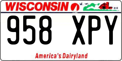 WI license plate 958XPY