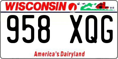 WI license plate 958XQG