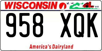 WI license plate 958XQK