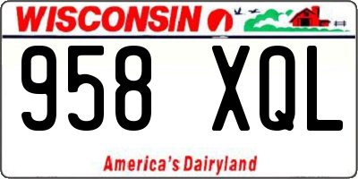 WI license plate 958XQL