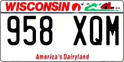 WI license plate 958XQM