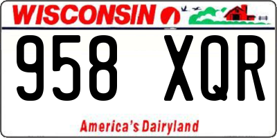 WI license plate 958XQR