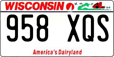 WI license plate 958XQS