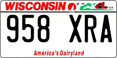 WI license plate 958XRA