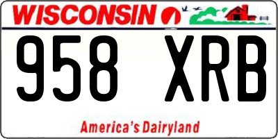 WI license plate 958XRB