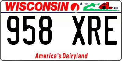 WI license plate 958XRE