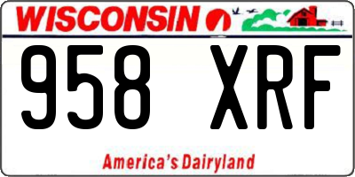 WI license plate 958XRF