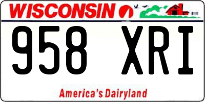 WI license plate 958XRI