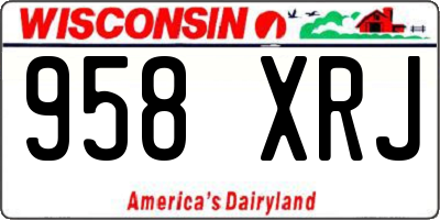WI license plate 958XRJ