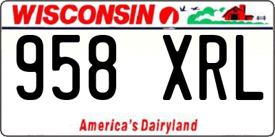 WI license plate 958XRL