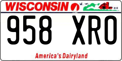WI license plate 958XRO