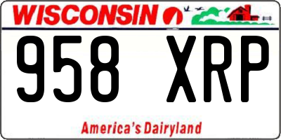 WI license plate 958XRP