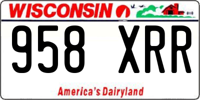 WI license plate 958XRR