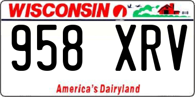 WI license plate 958XRV