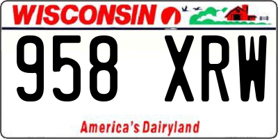 WI license plate 958XRW