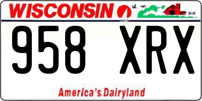 WI license plate 958XRX