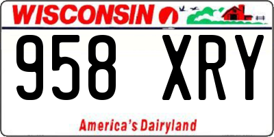 WI license plate 958XRY