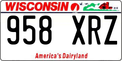 WI license plate 958XRZ