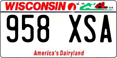 WI license plate 958XSA