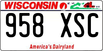 WI license plate 958XSC