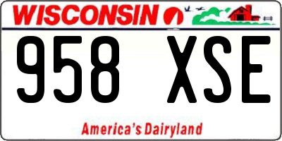 WI license plate 958XSE