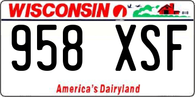 WI license plate 958XSF