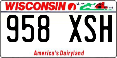 WI license plate 958XSH