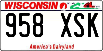 WI license plate 958XSK
