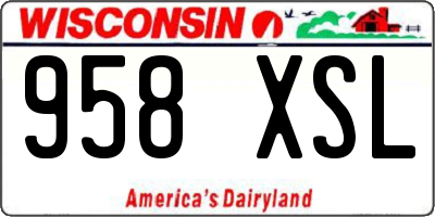 WI license plate 958XSL