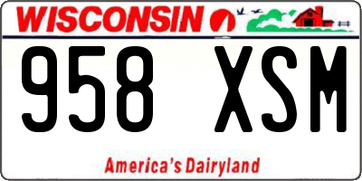 WI license plate 958XSM